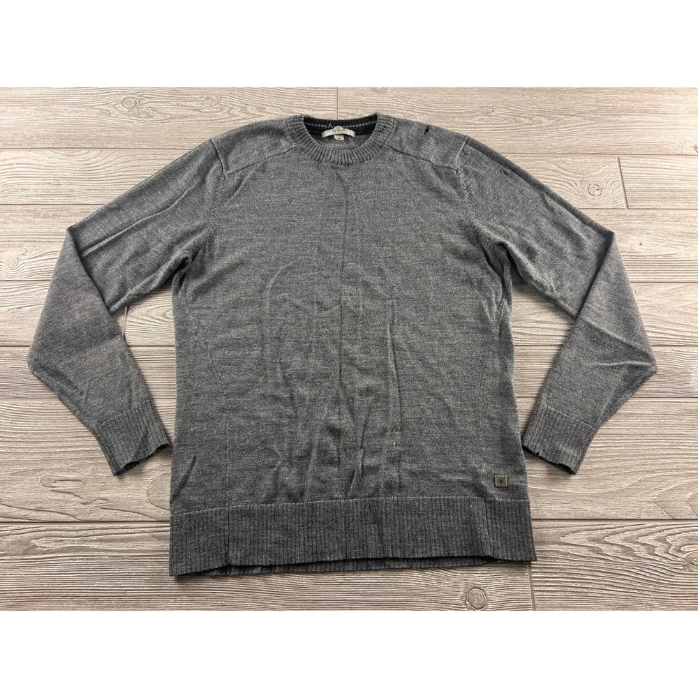Smartwool Merino Wool Sweater Mens M Gray Crewneck Long Sleeve Thermal Knit Top
